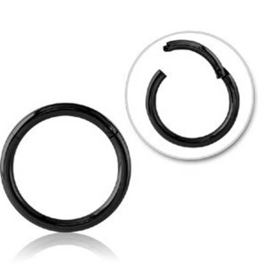Black Hinged Segment Ring 16g 8mm